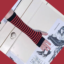 Load image into Gallery viewer, &#39;Divide&#39; Anime Striped Long Sleeves Gloves AlielNosirrah

