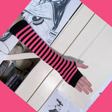 Load image into Gallery viewer, &#39;Divide&#39; Anime Striped Long Sleeves Gloves AlielNosirrah
