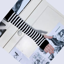 Load image into Gallery viewer, &#39;Divide&#39; Anime Striped Long Sleeves Gloves AlielNosirrah
