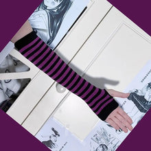 Load image into Gallery viewer, &#39;Divide&#39; Anime Striped Long Sleeves Gloves AlielNosirrah
