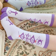 Load image into Gallery viewer, &#39;Dreamcatcher&#39; Dark Kawaii Goth Socks AlielNosirrah
