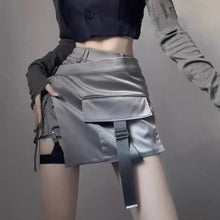 Load image into Gallery viewer, &#39;Dusty Moon&#39; Grey Wasteland Punk Buckle Skirt AlielNosirrah
