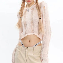 Load image into Gallery viewer, &#39;Empty Space&#39; Grunge Ripped Crop Sweater AlielNosirrah
