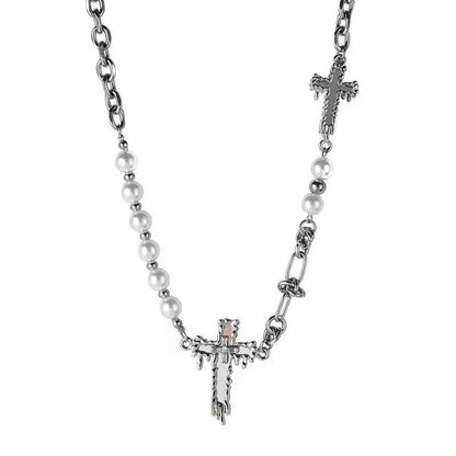 'Faithful' Cross Alt Titanium Necklace AlielNosirrah