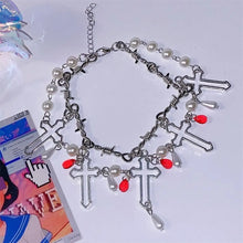 Load image into Gallery viewer, &#39;Feast Goth Cross Beads Pendants Necklace AlielNosirrah
