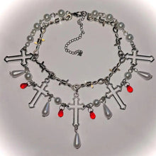 Load image into Gallery viewer, &#39;Feast Goth Cross Beads Pendants Necklace AlielNosirrah

