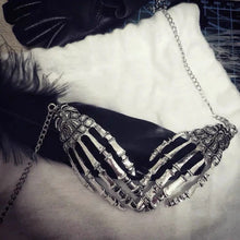 Load image into Gallery viewer, &#39;Fingertips&#39; Halloween Skeleton Hands Necklace AlielNosirrah
