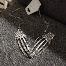 Load image into Gallery viewer, &#39;Fingertips&#39; Halloween Skeleton Hands Necklace AlielNosirrah
