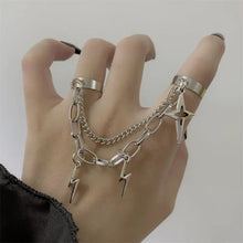Load image into Gallery viewer, &#39;Flash&#39; Future Edgy Chained Rings Set AlielNosirrah
