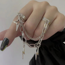Load image into Gallery viewer, &#39;Flash&#39; Future Edgy Chained Rings Set AlielNosirrah
