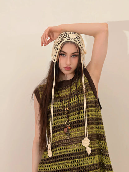 'Flower Basket' Fairy Grunge Crochet Hat AlielNosirrah