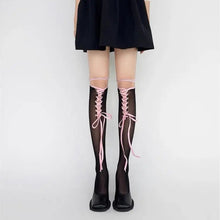 Load image into Gallery viewer, &#39;Fondant&#39; Kawaii Goth Leg Tights Socks AlielNosirrah
