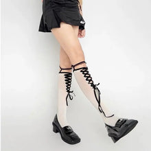 Load image into Gallery viewer, &#39;Fondant&#39; Kawaii Goth Leg Tights Socks AlielNosirrah

