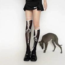 Load image into Gallery viewer, &#39;Fondant&#39; Kawaii Goth Leg Tights Socks AlielNosirrah
