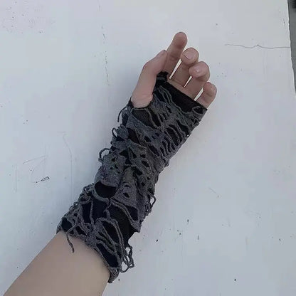 'Freaks' Ripped Double Layers  Gloves - AlielNosirrah
