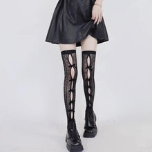 Load image into Gallery viewer, &#39;Fruit Tart&#39; Bow-tie Fishnet Long Tights AlielNosirrah
