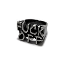 Load image into Gallery viewer, &#39;Fxck Off&#39; Alt Steel Punk Letters Rings AlielNosirrah
