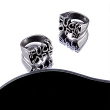 Load image into Gallery viewer, &#39;Fxck Off&#39; Alt Steel Punk Letters Rings AlielNosirrah
