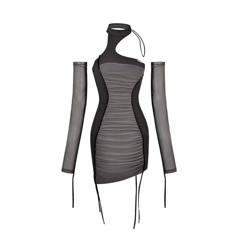 'Galaxy' Tech-wear Grey Patchwork Dress AlielNosirrah