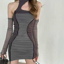 Load image into Gallery viewer, &#39;Galaxy&#39; Tech-wear Grey Patchwork Dress AlielNosirrah
