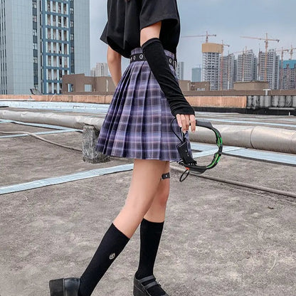 'Gamer Girl' Neon Purple Pleated Skirt AlielNosirrah