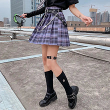 Load image into Gallery viewer, &#39;Gamer Girl&#39; Neon Purple Pleated Skirt AlielNosirrah
