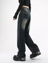 Load image into Gallery viewer, &#39;Good Night&#39; Vintage Oversized Distressed Denim Pants AlielNosirrah
