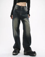 Load image into Gallery viewer, &#39;Good Night&#39; Vintage Oversized Distressed Denim Pants AlielNosirrah
