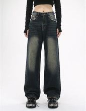 Load image into Gallery viewer, &#39;Good Night&#39; Vintage Oversized Distressed Denim Pants AlielNosirrah
