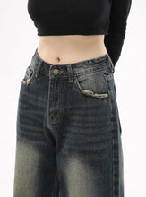Load image into Gallery viewer, &#39;Good Night&#39; Vintage Oversized Distressed Denim Pants AlielNosirrah
