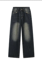 Load image into Gallery viewer, &#39;Good Night&#39; Vintage Oversized Distressed Denim Pants AlielNosirrah
