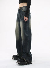 Load image into Gallery viewer, &#39;Good Night&#39; Vintage Oversized Distressed Denim Pants AlielNosirrah
