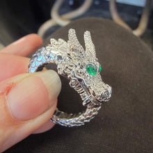 Load image into Gallery viewer, &#39;Green Eyes&#39; Dragon Scale Open Ring - AlielNosirrah
