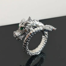Load image into Gallery viewer, &#39;Green Eyes&#39; Dragon Scale Open Ring - AlielNosirrah

