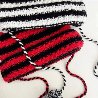 'Grunge Cat' Kawaii Knitted Striped Cat Ear Hat AlielNosirrah