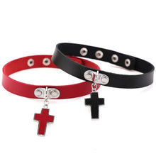 Load image into Gallery viewer, &#39;Guardian Angels&#39; Cross Pendant Choker AlielNosirrah
