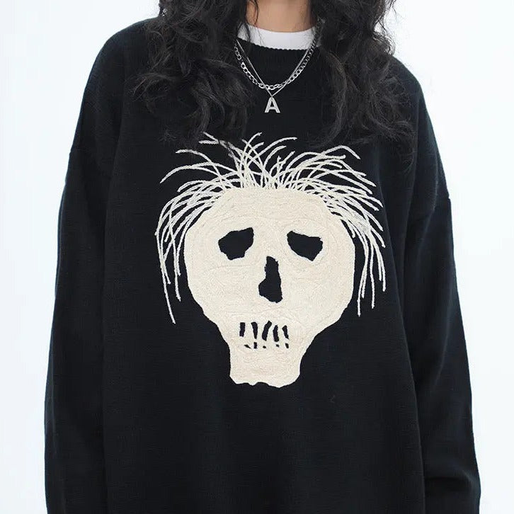 'Hair Loss' Emo Oversized Unisex Dark Sweater AlielNosirrah