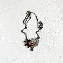 Load image into Gallery viewer, &#39;Half Breeds&#39; Black and White Wings Heart Necklace AlielNosirrah
