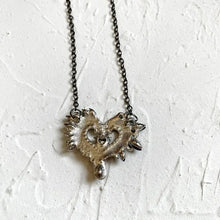 Load image into Gallery viewer, &#39;Half Breeds&#39; Black and White Wings Heart Necklace AlielNosirrah

