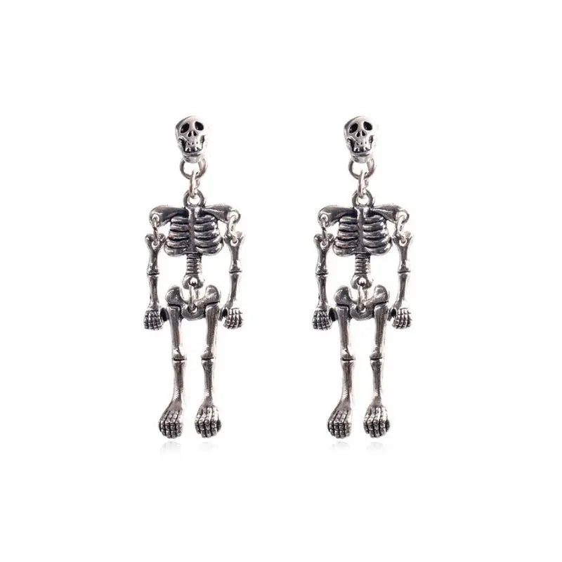 'Hang' Dark Punk Alloy Skull Earrings AlielNosirrah