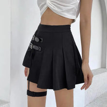 Load image into Gallery viewer, &#39;Hard Candy&#39; Buckle Asymmetrical  Pleated Skirt AlielNosirrah

