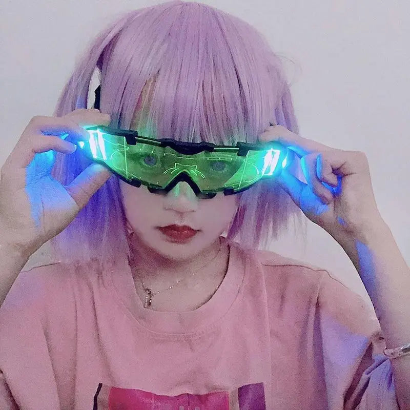 'High Life' Harajuku Cyberpunk LED Glasses - AlielNosirrah