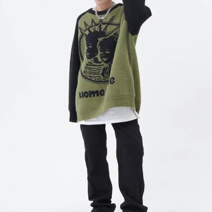 'Homemade' Oversized Unisex Punk Graffiti Sweater AlielNosirrah