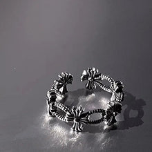 Load image into Gallery viewer, &#39;Ice Cold&#39; Cross Corona Goth Rings - AlielNosirrah
