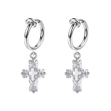 Load image into Gallery viewer, &#39;Ice Cubes&#39; Unisex Zircon Cross Earrings Set AlielNosirrah
