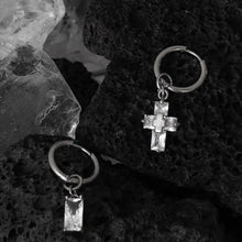 Load image into Gallery viewer, &#39;Ice Cubes&#39; Unisex Zircon Cross Earrings Set AlielNosirrah
