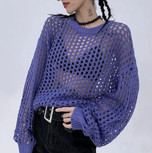 Load image into Gallery viewer, &#39;Indigo&#39; Multi-Color Hollow Out Sweater AlielNosirrah
