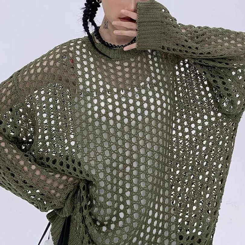'Indigo' Multi-Color Hollow Out Sweater AlielNosirrah