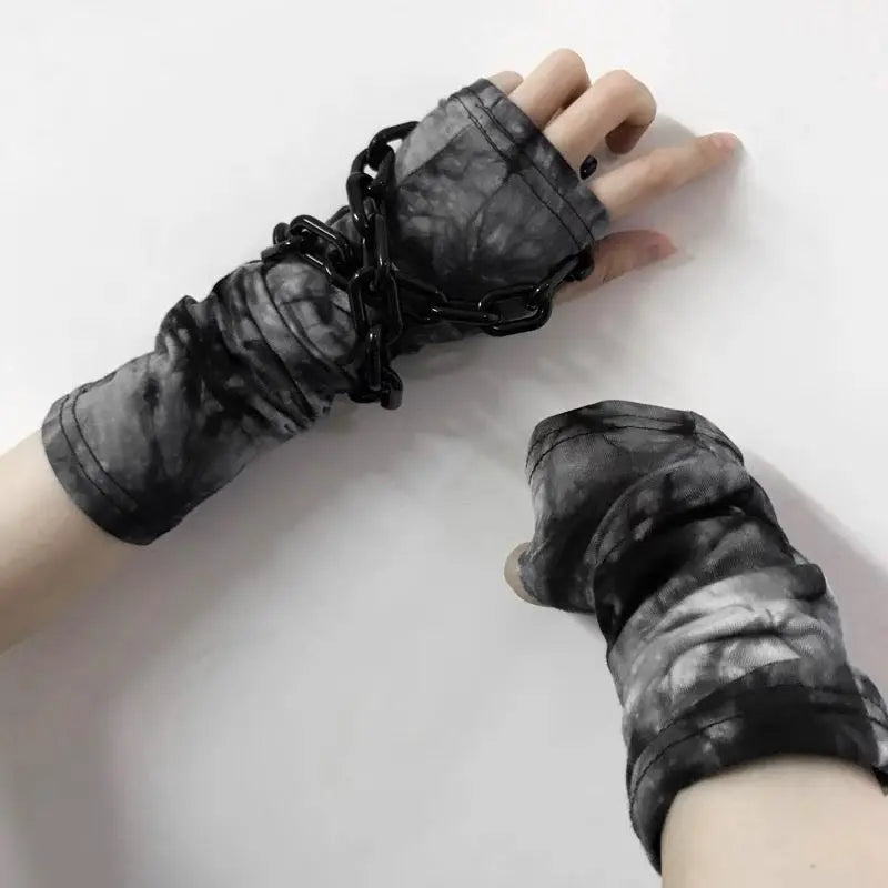'Ink' Tie-dye Wasteland Punk Gloves AlielNosirrah