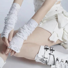 Load image into Gallery viewer, &#39;Innocence&#39; White Ripped Grunge Gloves AlielNosirrah
